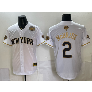 New York Knicks 2 Mcbride White Gold Champion Finals Baseball Vapor Limited Men Jersey New York Knicks 2 Mcbride White Gold Champion Finals Baseball Vapor Limited Men Jersey