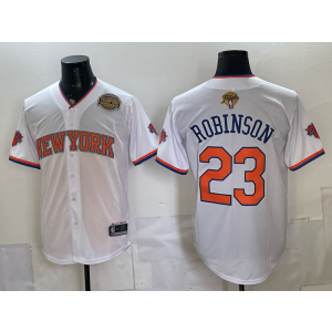 New York Knicks 23 Robinson White Champion Finals Baseball Vapor Limited Men Jersey New York Knicks 23 Robinson White Champion Finals Baseball Vapor Limited Men Jersey