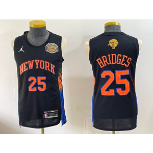 New York Knicks 25 Bridges Black Finals & Champions Men Jersey