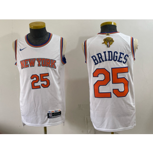New York Knicks 25 Bridges White Finals Men Jersey New York Knicks 25 Bridges White Finals Men Jersey