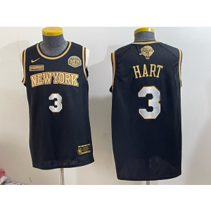 New York Knicks 3 Hart Black Gold Finals & Champions Men Jersey New York Knicks 3 Hart Black Gold Finals & Champions Men Jersey