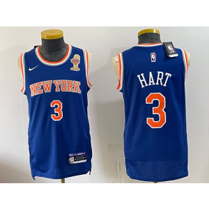 New York Knicks 3 Hart Blue Champions Men Jersey New York Knicks 3 Hart Blue Champions Men Jersey