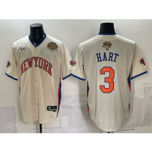 New York Knicks 3 Hart Cream Finals & Champion Baseball Vapor Limited Men Jersey New York Knicks 3 Hart Cream Finals & Champion Baseball Vapor Limited Men Jersey