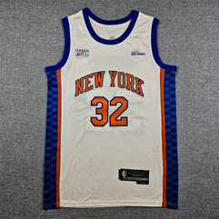 New York Knicks 32 Karl-Anthony Towns Cream City Men Jersey