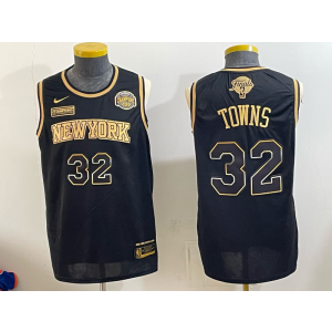 New York Knicks 32 Towns Black Gold Finals & Champions Men Jersey (2) New York Knicks 32 Towns Black Gold Finals & Champions Men Jersey (2)