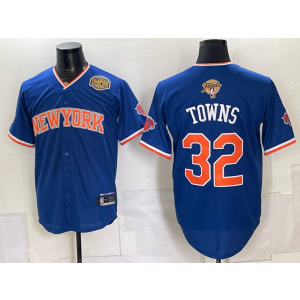 New York Knicks 32 Towns Blue Finals & Champion Baseball Vapor Limited Men Jersey New York Knicks 32 Towns Blue Finals & Champion Baseball Vapor Limited Men Jersey