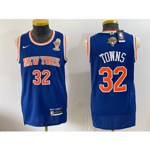 New York Knicks 32 Towns Blue Finals & Champions Men Jersey