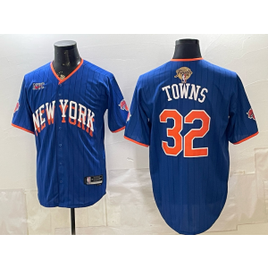New York Knicks 32 Towns Blue Finals Baseball Vapor Limited Men Jersey New York Knicks 32 Towns Blue Finals Baseball Vapor Limited Men Jersey