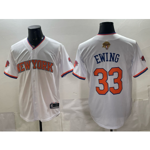 New York Knicks 33 Ewing White Finals Baseball Vapor Limited Men Jersey New York Knicks 33 Ewing White Finals Baseball Vapor Limited Men Jersey