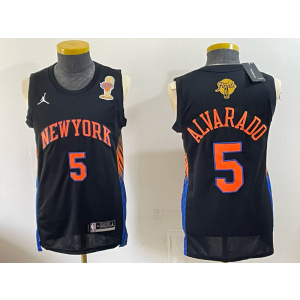 New York Knicks 5 Alvarado Black Finals & Champions Men Jersey