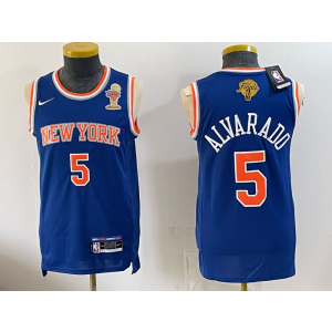 New York Knicks 5 Alvarado Blue Finals & Champions Men Jersey