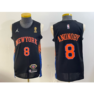 New York Knicks 8 Anunoby Black Champion Men Jersey New York Knicks 8 Anunoby Black Champion Men Jersey