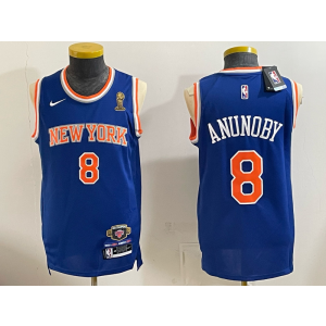 New York Knicks 8 Anunoby Blue Champion Men Jersey New York Knicks 8 Anunoby Blue Champion Men Jersey