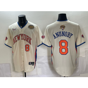 New York Knicks 8 Anunoby Cream Finals & Champion Baseball Vapor Limited Men Jersey New York Knicks 8 Anunoby Cream Finals & Champion Baseball Vapor Limited Men Jersey