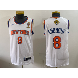 New York Knicks 8 Anunoby White Finals & Champions Men Jersey