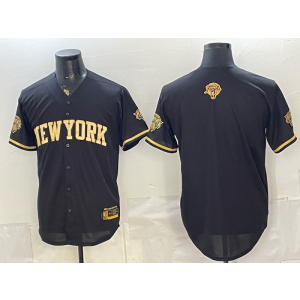 New York Knicks Blank Black Gold Baseball Vapor Limited Men Jersey New York Knicks Blank Black Gold Baseball Vapor Limited Men Jersey