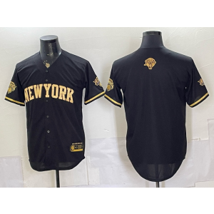 New York Knicks Blank Black Gold Finals Baseball Vapor Limited Men Jersey