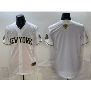New York Knicks Blank White Gold Baseball Vapor Limited Men Jersey New York Knicks Blank White Gold Baseball Vapor Limited Men Jersey