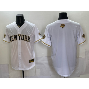 New York Knicks Blank White Gold Finals Baseball Vapor Limited Men Jersey