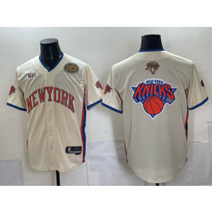 New York Knicks Cream Champion Finals Baseball Vapor Limited Men Jersey New York Knicks Cream Champion Finals Baseball Vapor Limited Men Jersey