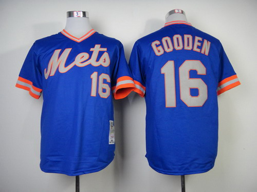 New York Mets #16 Dwight Gooden 1983 Blue Throwback Jersey New York Mets #16 Dwight Gooden 1983 Blue Throwback Jersey