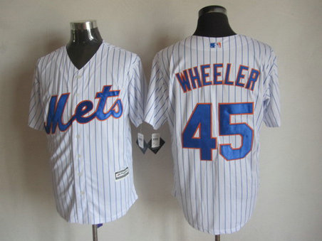 New York Mets #45 Zack Wheeler Home White Pinstripe 2015 MLB Cool Base Jersey New York Mets #45 Zack Wheeler Home White Pinstripe 2015 MLB Cool Base Jersey