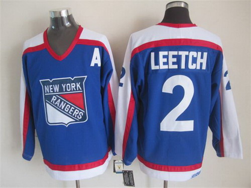 New York Rangers #2 Brian Leetch Light Blue With White Throwback CCM Jersey New York Rangers #2 Brian Leetch Light Blue With White Throwback CCM Jersey