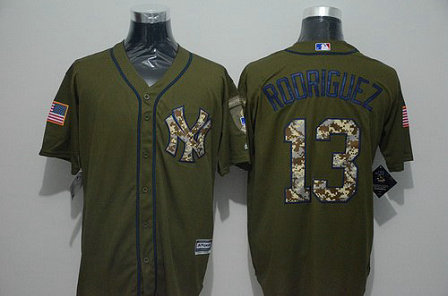 New York Yankees #13 Alex Rodriguez Green Salute To Service Majestic Baseball Jersey New York Yankees #13 Alex Rodriguez Green Salute To Service Majestic Baseball Jersey