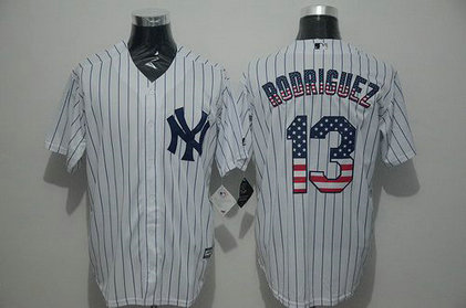 New York Yankees #13 Alex Rodriguez White USA Flag Fashion MLB Baseball Jersey New York Yankees #13 Alex Rodriguez White USA Flag Fashion MLB Baseball Jersey