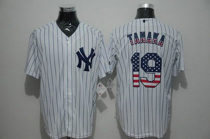 New York Yankees #19 Masahiro Tanaka White USA Flag Fashion MLB Baseball Jersey New York Yankees #19 Masahiro Tanaka White USA Flag Fashion MLB Baseball Jersey
