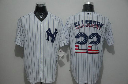 New York Yankees #22 Jacoby Ellsbury White USA Flag Fashion MLB Baseball Jersey New York Yankees #22 Jacoby Ellsbury White USA Flag Fashion MLB Baseball Jersey