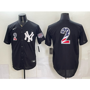 New York Yankees 2 Derek Jeter Black USA 250 Fourth of July Men Jersey