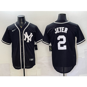New York Yankees 2 Jeter 2026 Black Out Cool Base Men Jersey New York Yankees 2 Jeter 2026 Black Out Cool Base Men Jersey