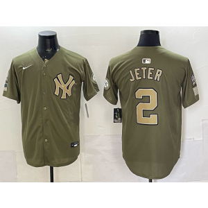 New York Yankees 2 Jeter Salute to Service Cool Base Men Jersey New York Yankees 2 Jeter Salute to Service Cool Base Men Jersey