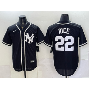 New York Yankees 22 Rice 2026 Black Out Cool Base Men Jersey New York Yankees 22 Rice 2026 Black Out Cool Base Men Jersey