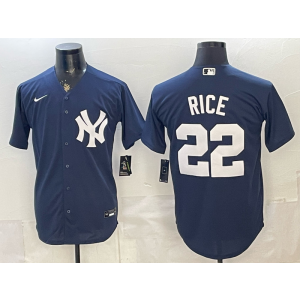 New York Yankees 22 Rice Navy Cool Base Men Jersey New York Yankees 22 Rice Navy Cool Base Men Jersey