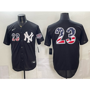 New York Yankees 23 Don Mattingly Black USA 250 Fourth of July Men Jersey