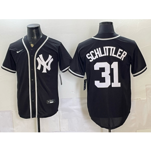 New York Yankees 31 Schlittler 2026 Black Out Men Jersey