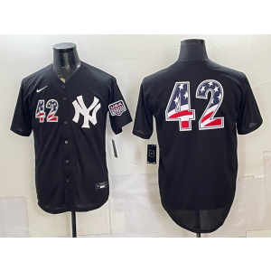 New York Yankees 42 Mariano Rivera Black USA 250 Fourth of July Men Jersey