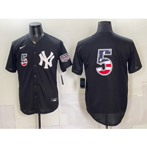 New York Yankees 5 Joe DiMaggio Black USA 250 Fourth of July Men Jersey