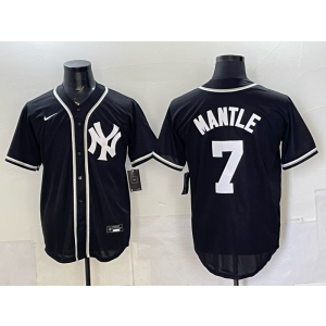 New York Yankees 7 Mantle 2026 Black Out Cool Base Men Jersey New York Yankees 7 Mantle 2026 Black Out Cool Base Men Jersey