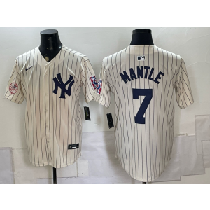 New York Yankees 7 Mantle Cream Men Jersey New York Yankees 7 Mantle Cream Men Jersey