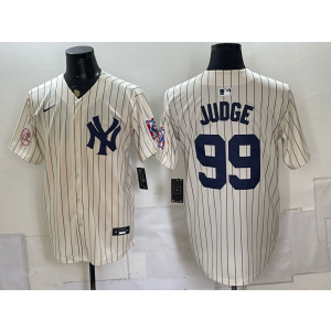 New York Yankees 99 Judge Cream Men Jersey