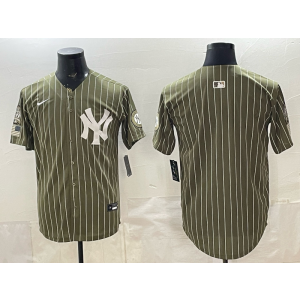 New York Yankees Blank Olive Salute to Service Cool Base Men Jersey