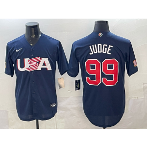New York Yankees USA 99 Judge Navy Cool Base Men Jersey
