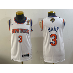 New York knicks 3 Hart White 2026 Finals & Champions Men Jersey New York knicks 3 Hart White 2026 Finals & Champions Men Jersey