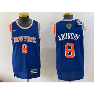 New York knicks 8 Anunoby Blue Finals Men Jersey New York knicks 8 Anunoby Blue Finals Men Jersey