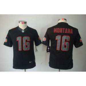 Nike 49ers #16 Joe Montana Black Impact Youth Embroidered NFL Limited China Jerseys Nike 49ers #16 Joe Montana Black Impact Youth Embroidered NFL Limited China Jerseys