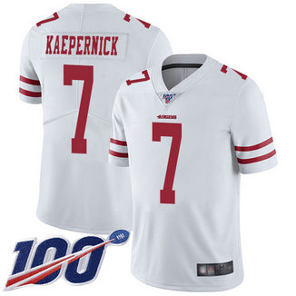 Nike 49ers #7 Colin Kaepernick White Men's Stitched NFL 100th Season Vapor Limited Jersey Nike 49ers #7 Colin Kaepernick White Men's Stitched NFL 100th Season Vapor Limited Jersey