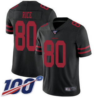 Nike 49ers #80 Jerry Rice Black Alternate Men's Stitched NFL 100th Season Vapor Limited Jersey Nike 49ers #80 Jerry Rice Black Alternate Men's Stitched NFL 100th Season Vapor Limited Jersey
